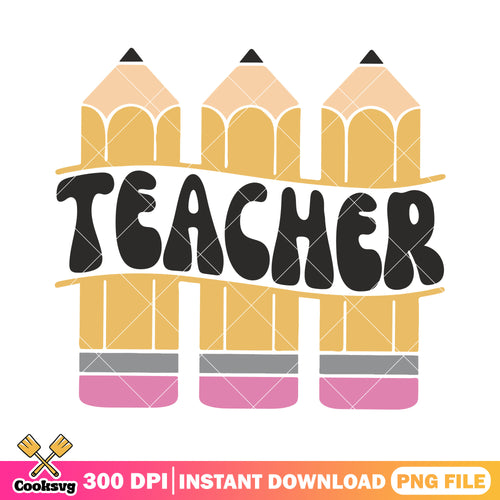 Pencils teacher png, pencil art png, back to school art png