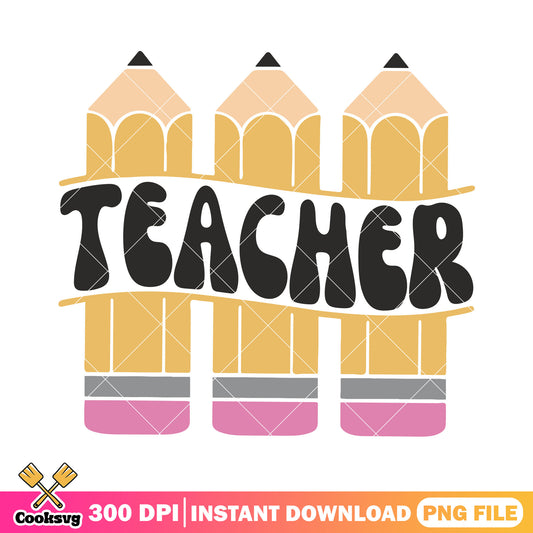 Pencils teacher png, pencil art png, back to school art png