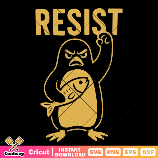 Penguin resist america tax svg design, resist trump​ svg
