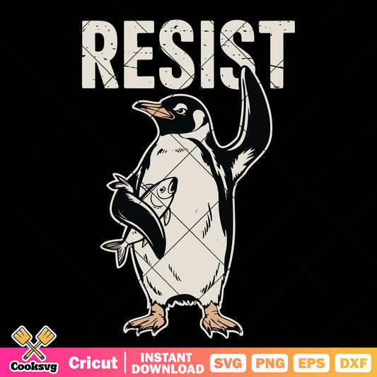 Penguin resist america tax svg file, resist trump​ svg