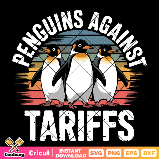 Penguins against tariffs america svg, trump tariffs​ svg