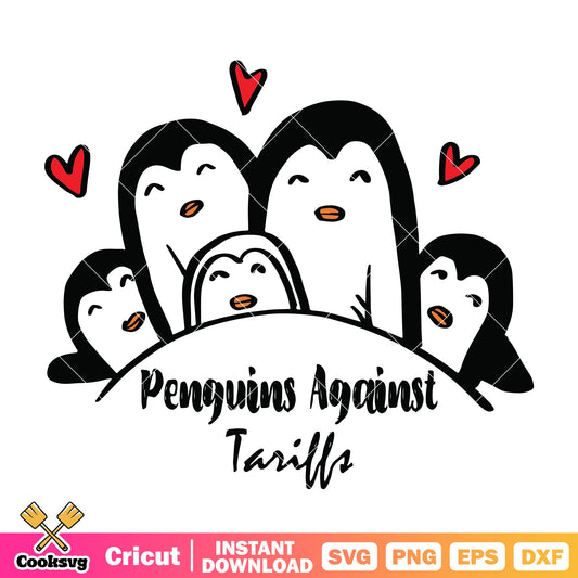 Pengunin against tariffs svg, tariffs against the us​ svg