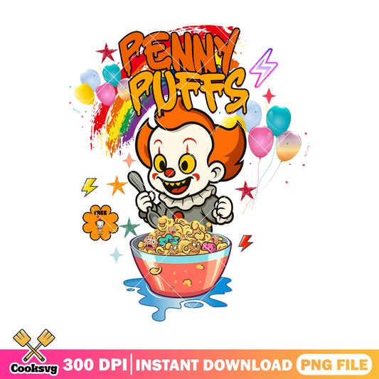 Penny puffs chibi halloween png, penny wise png, horror killer png