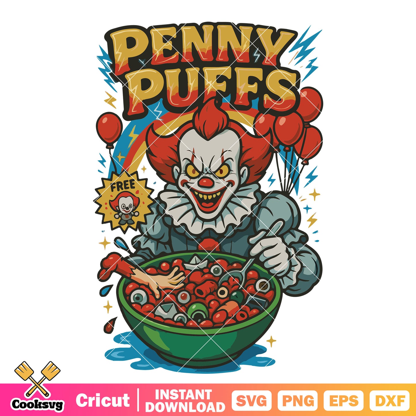 Penny puffs funny horror svg, penny wise svg, horror movies svg