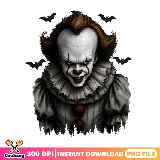 Pennywise Horror Clown Halloween PNG, IT Clown PNG, Scary PNG