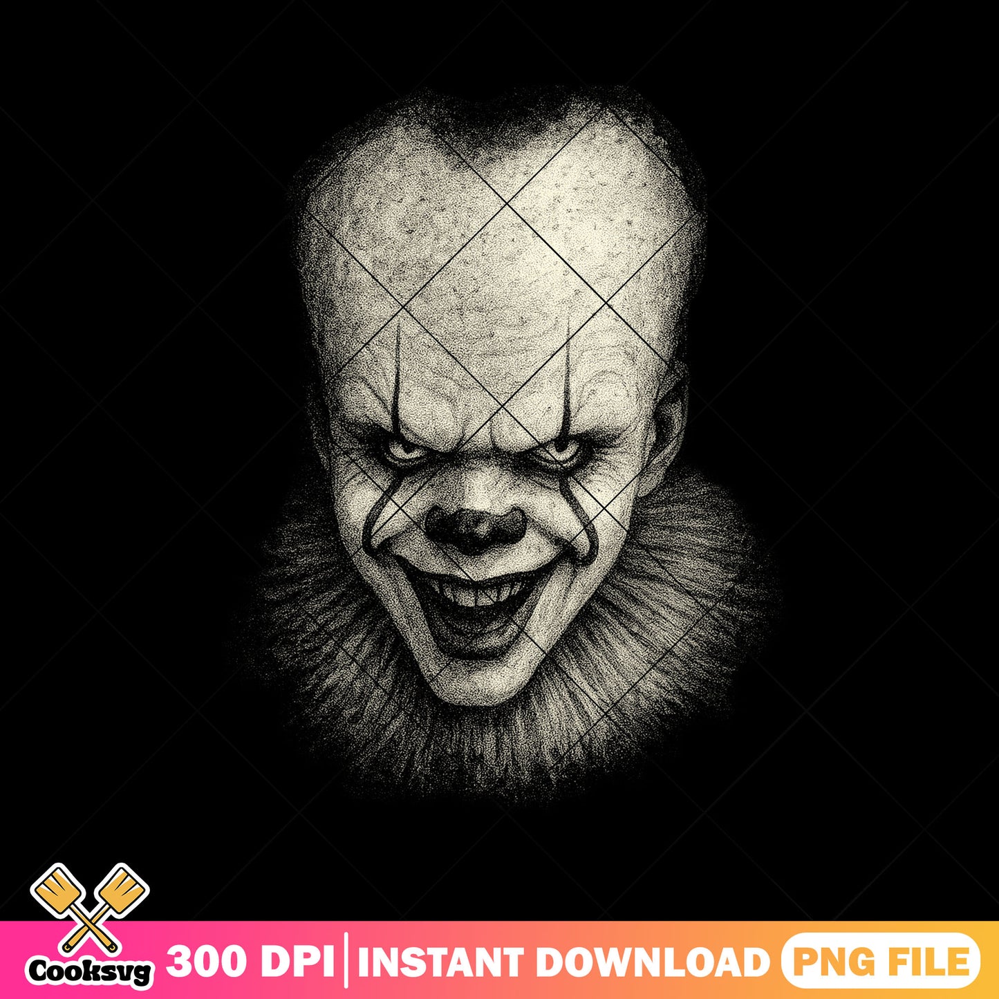 Pennywise horror design png, horror pennywise png, pennywise halloween png