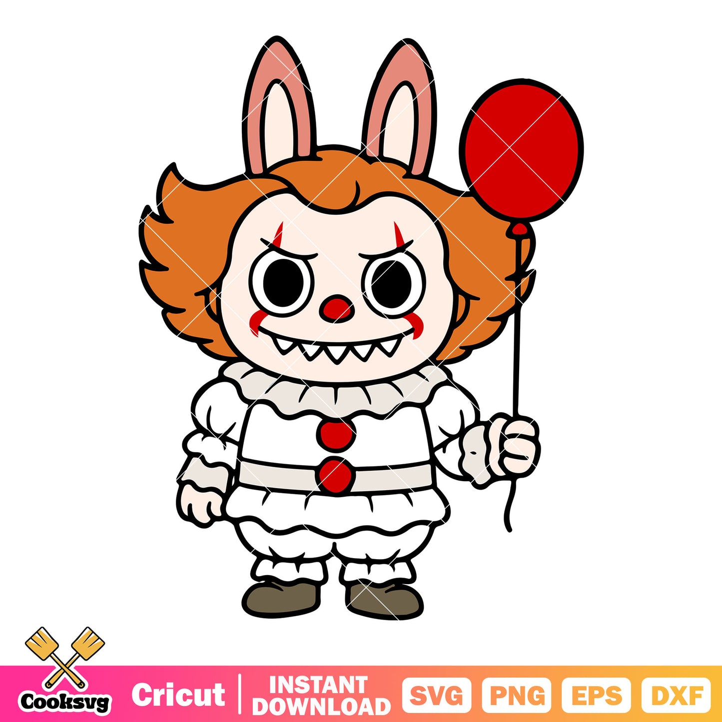 Pennywise labubu svg, pennywise costume​ svg, labubu popmart svg