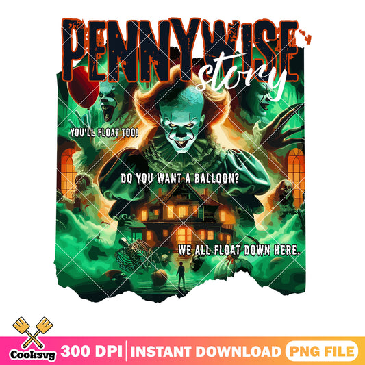Pennywise story png, the crazy clown png, scary night png