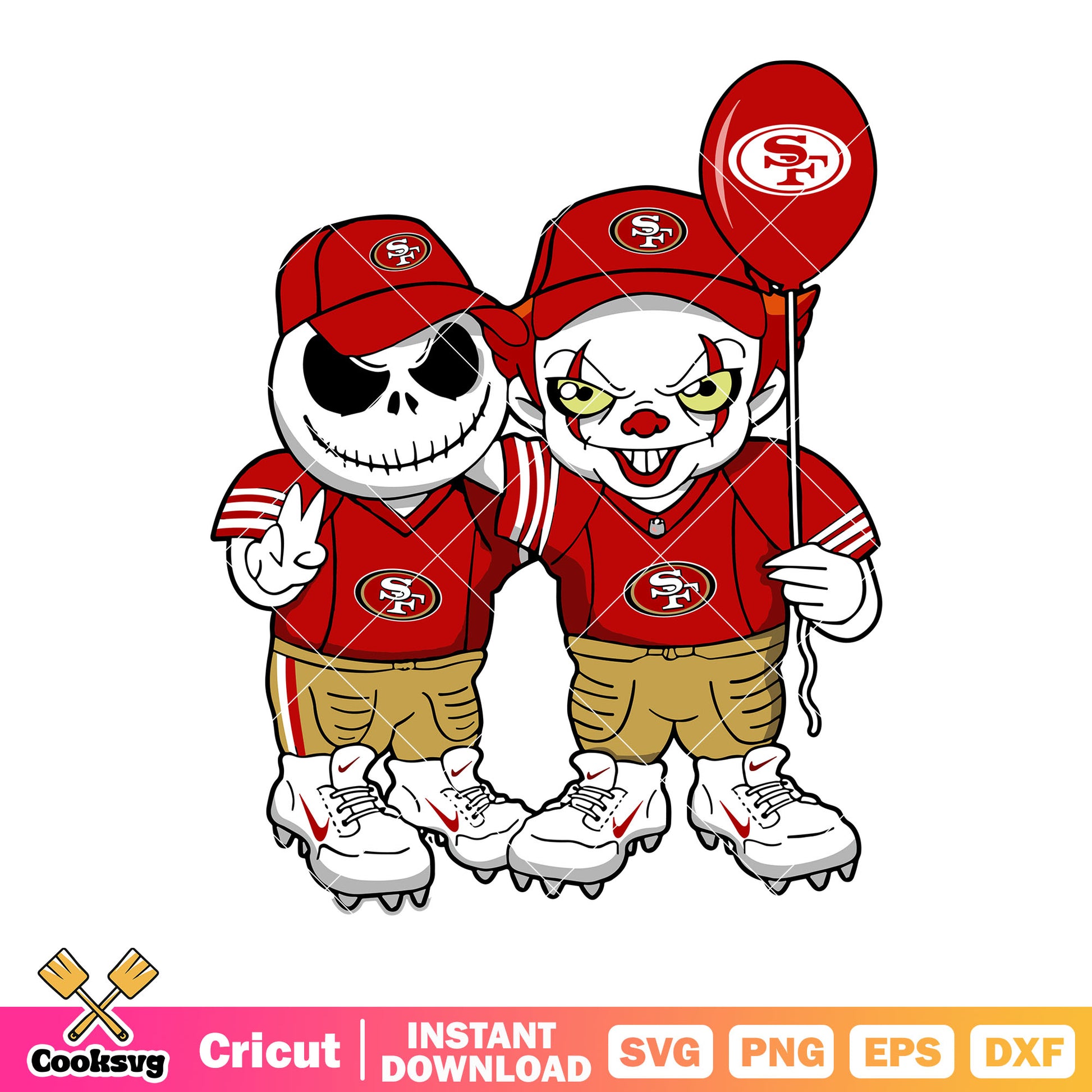 Pennywise svg, jack skelington svg, san francisco 49ers svg