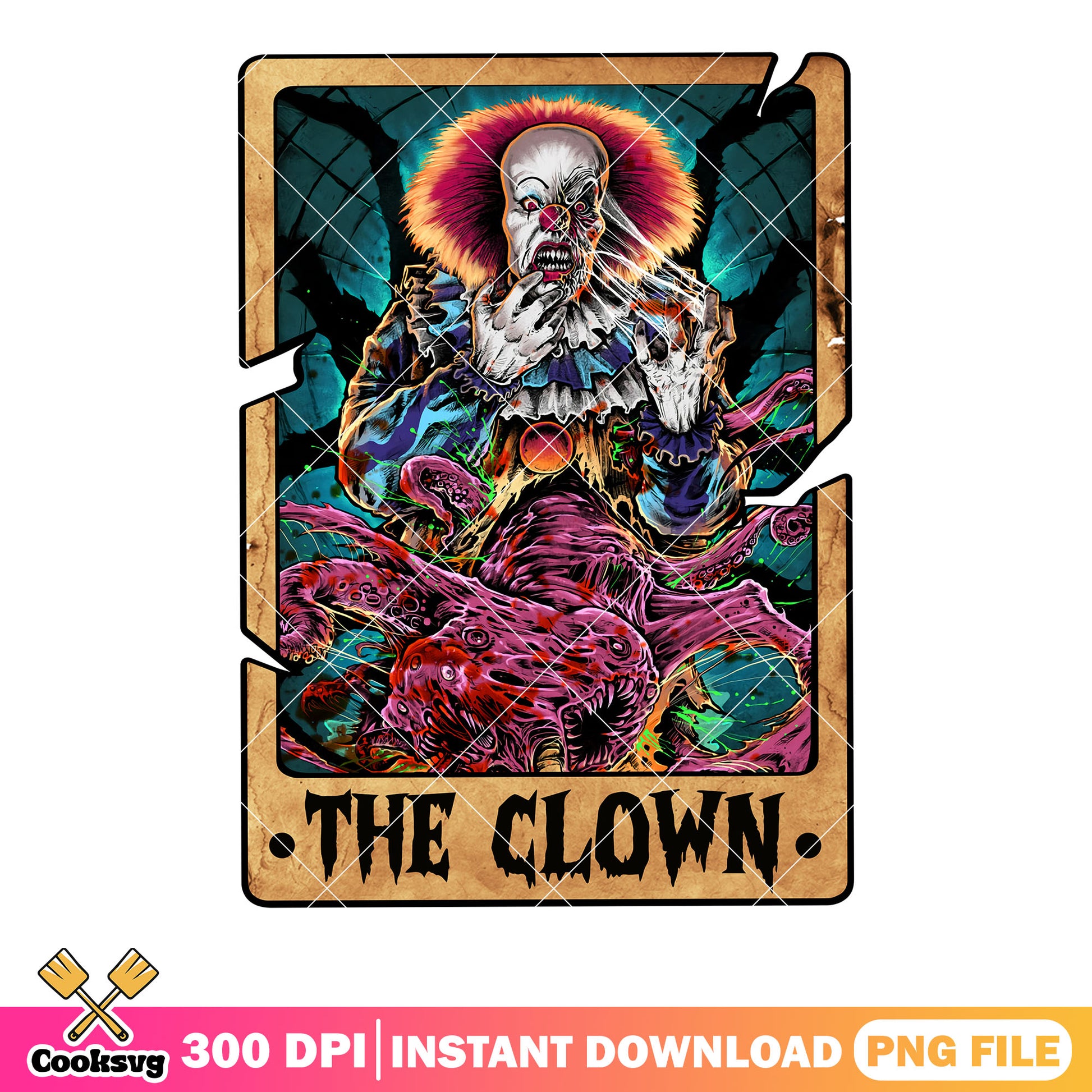 Penny wise the monster png, it clown horror movie​ png, scary halloween png