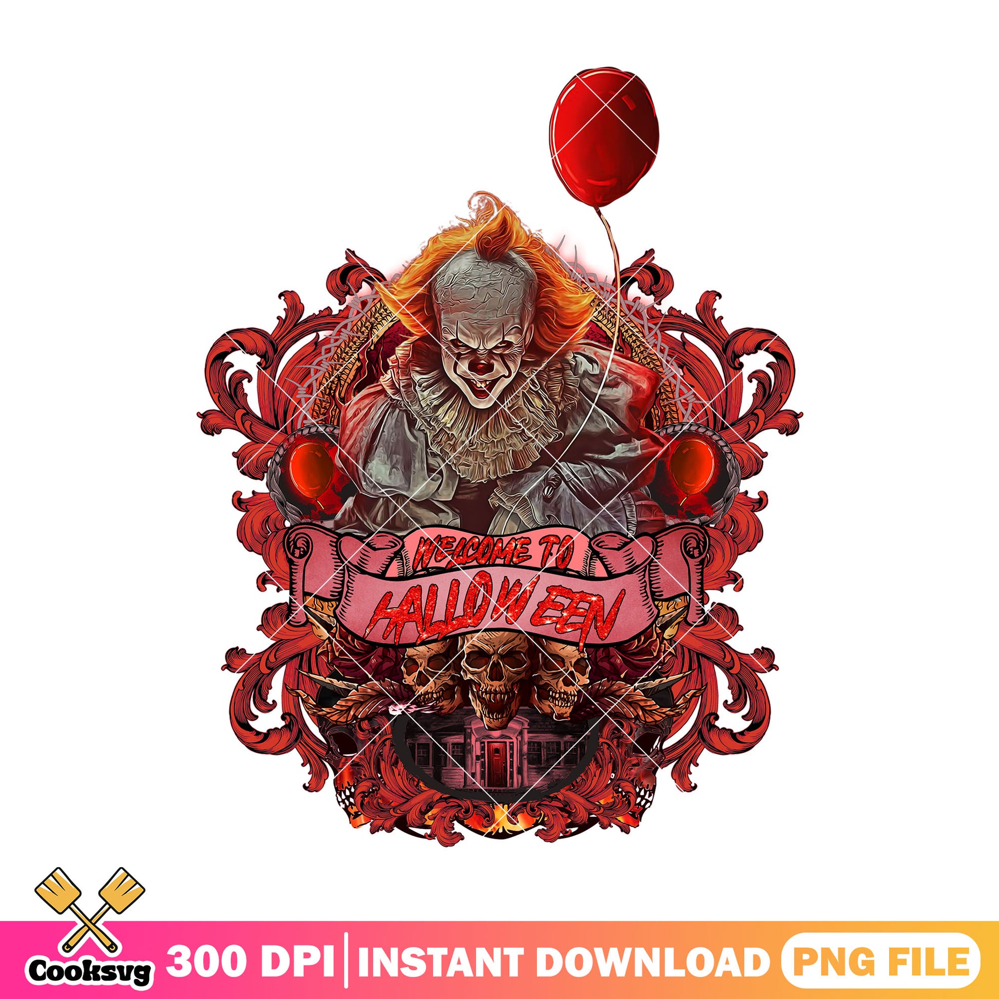 Pennywise welcome to halloween png, pennywise movie png