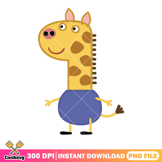Peppa friend gernad giraffe png, show for kids png, simple illustration​ png