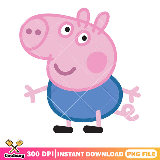 Peppa pig little brother png, cartoon for kids png, george pig png