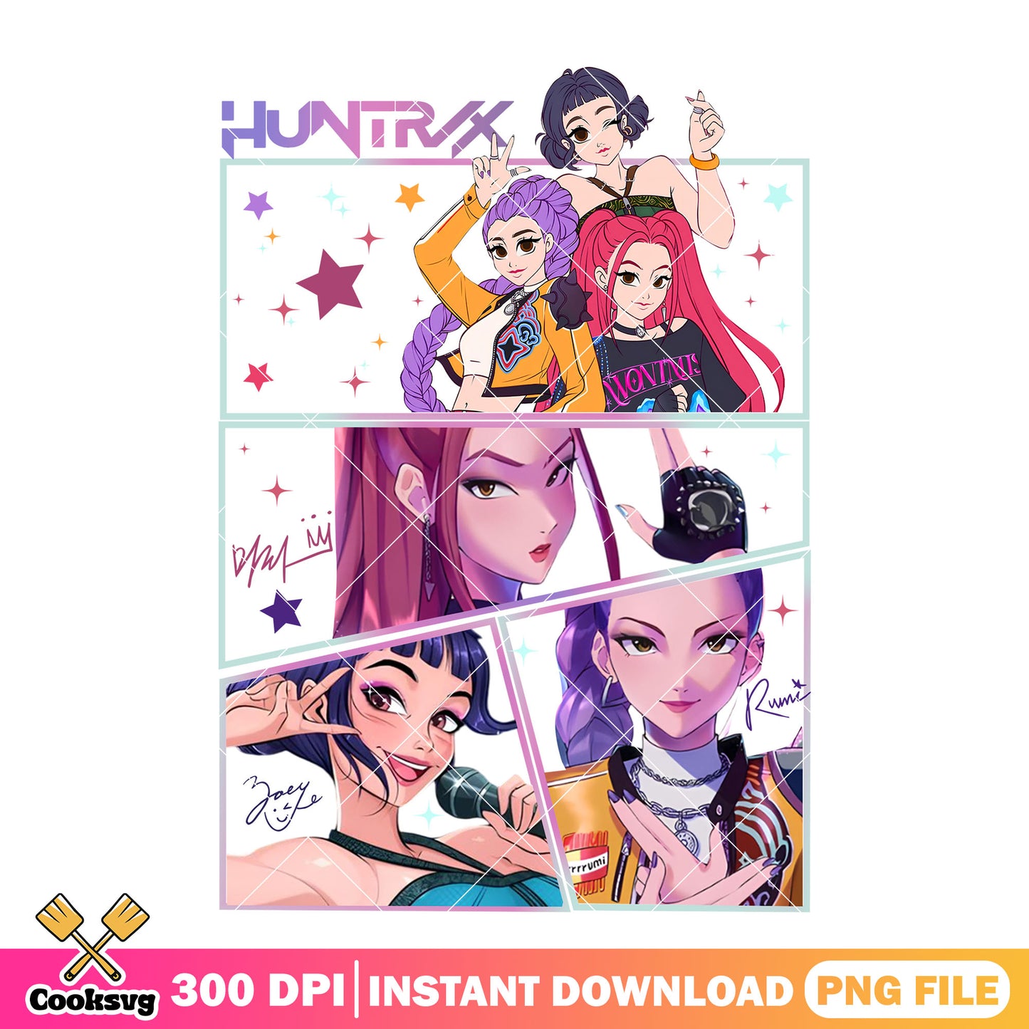 Perform moment huntrix png, huntrix band png, kpop netflix png