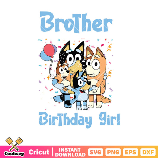 Personalized brother birthday girl svg, bluey family svg, bluey episodes​ svg