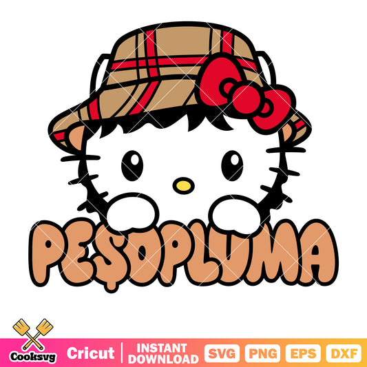 Peso pluma hello kitty face svg, hello kitty svg, sanrio svg