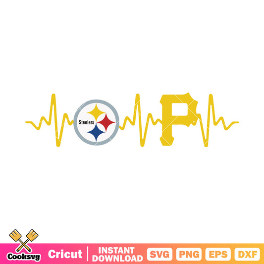 P heartbeat svg, steelmark svg, pittsburgh steelers svg