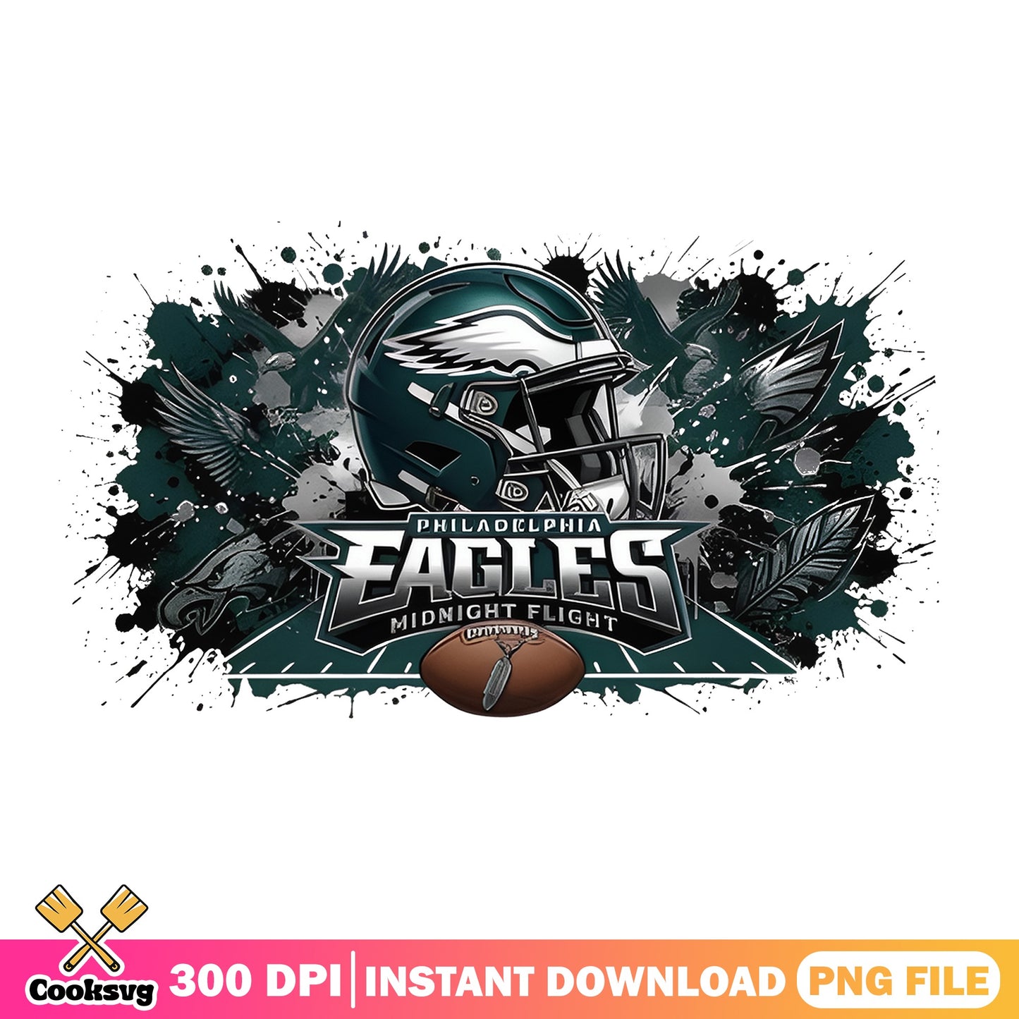 Philadelphia Eagles Midnight Flight PNG, Eagles Football PNG, NFL PNG
