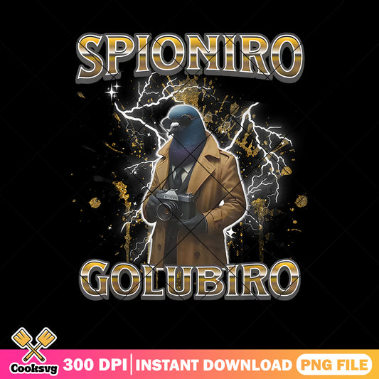 Pigeon Spioniro Golubiro design png, piegon meme​ png, italian brainrot png