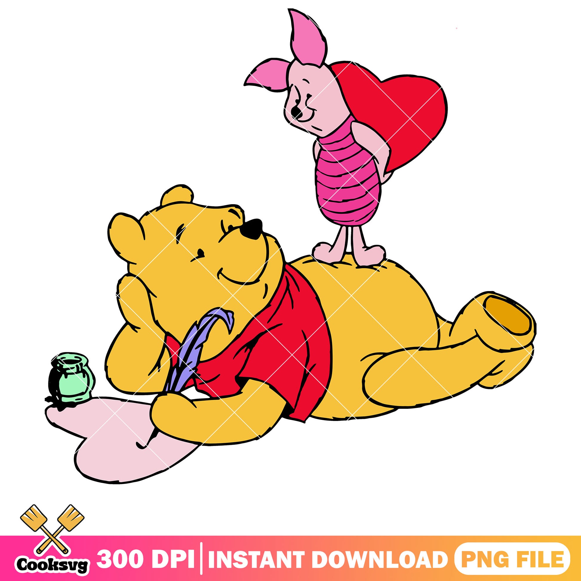 Piglet and pooh valentine png file, pooh valentine png, winnie the pooh png