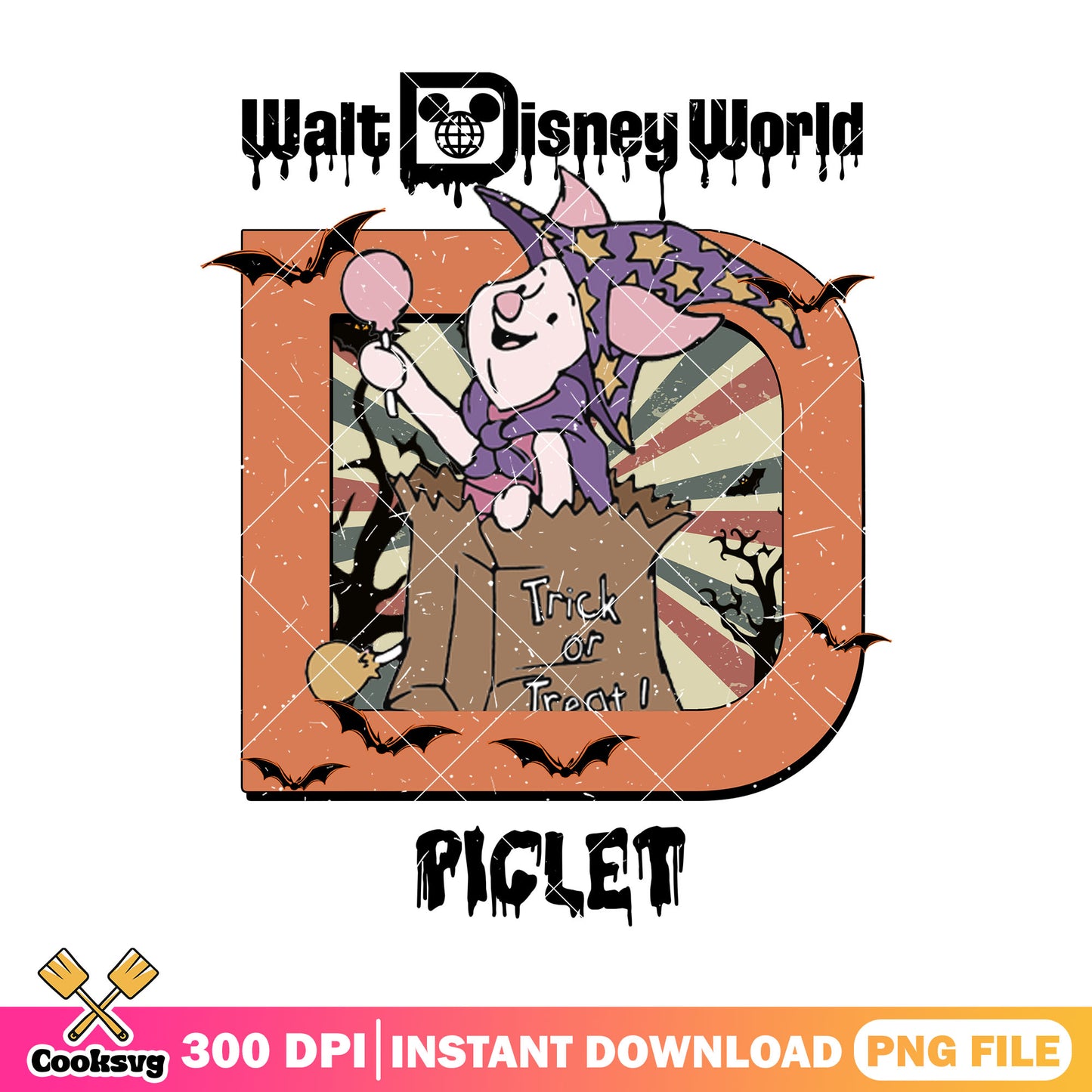 Piglet halloween vibe png, piglet pooh png, halloween costume png