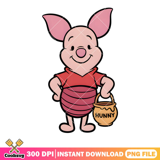 Piglet hunny pot png, winnie the pooh piglet png, disney piglet png
