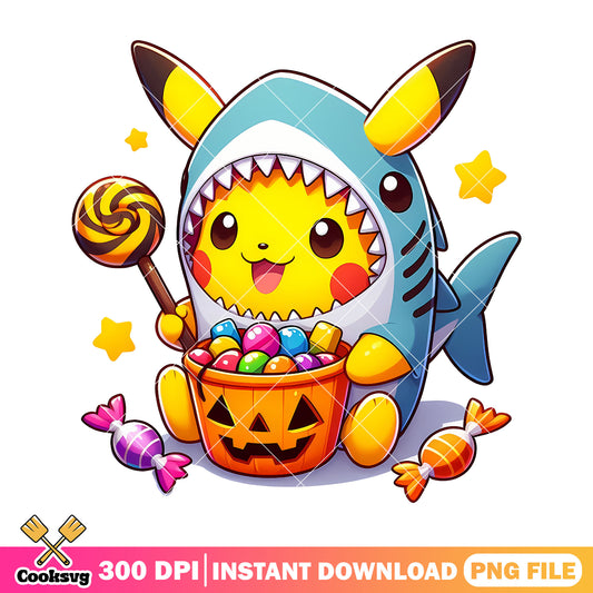 Pikachu Trick or Treat design png, halloween png, pikachu png