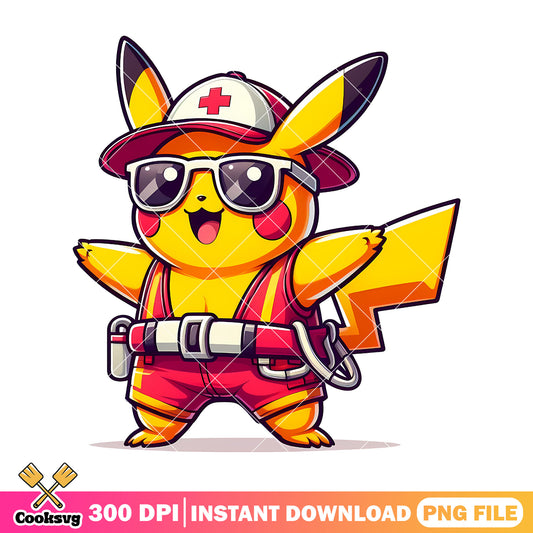 Pikachu nurse design png, pikachu custome png, halloween png