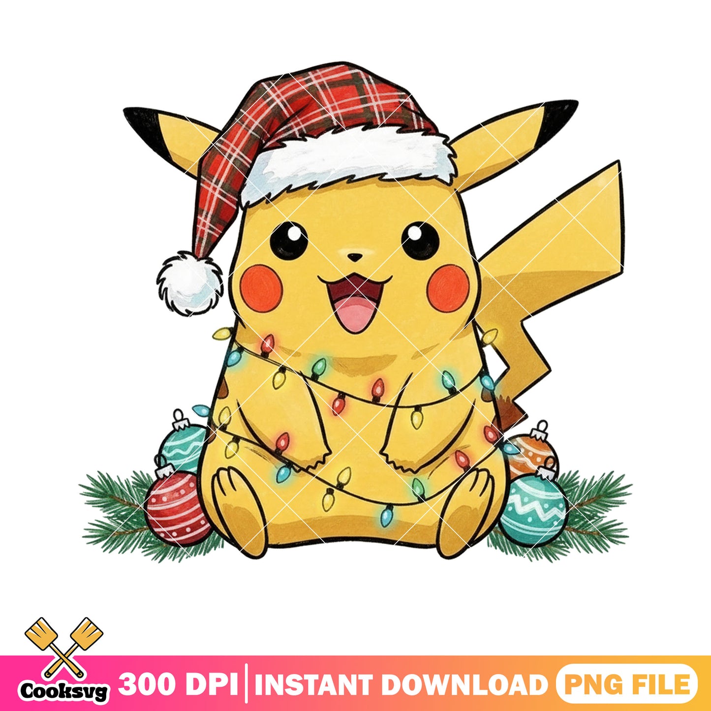 Pikachu pokemon christmas png, santa drawing png, pikachu cute png