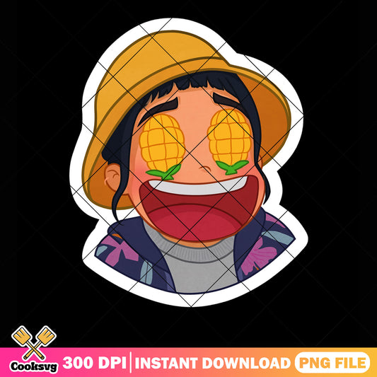Pineapple eye zoey png sticker, zoey kpop png, huntrix netflix png