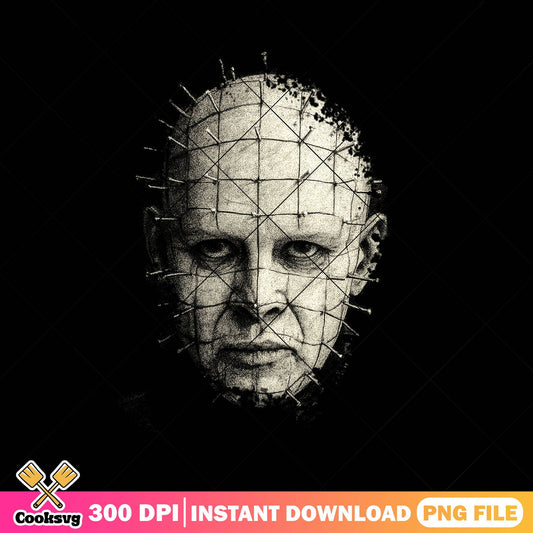 Pinhead file design png, halloween pinhead png, horror pinhead png
