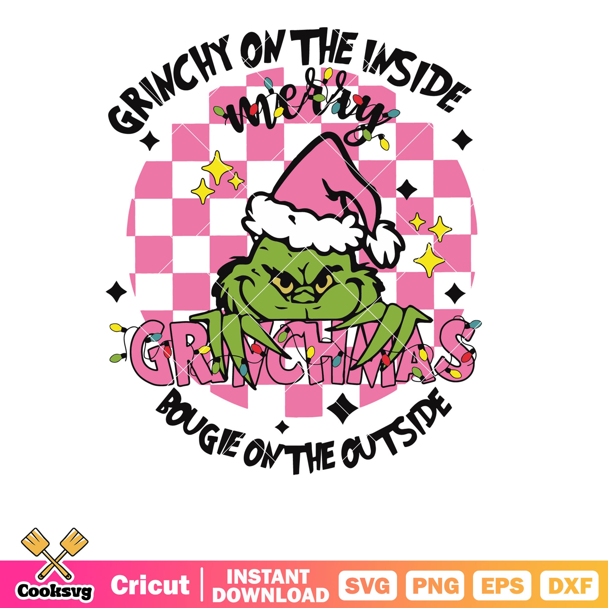 Pink Grinchy On The Inside svg digital download svg, pink grinch svg, christmas grinch svg