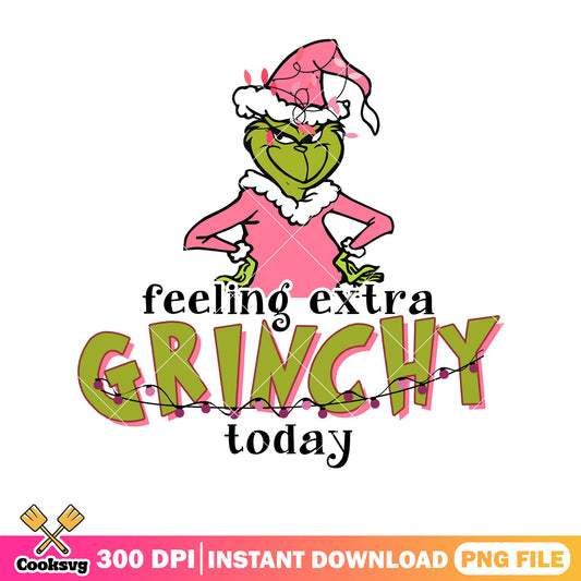 Pink Grinchy feeling extra today png