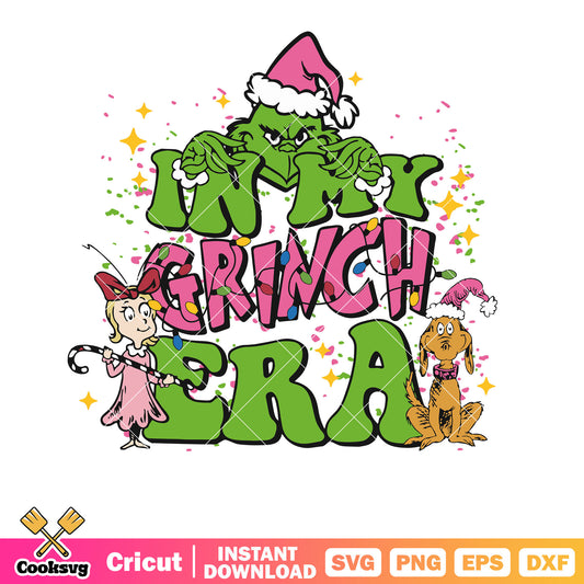 Pink In My Grinch Era with friends svg, in my grinch era svg, pink grinch svg