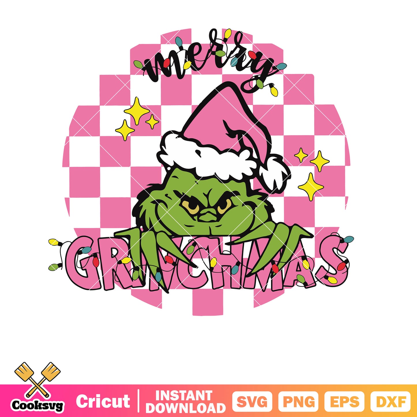 Pink Merry Grinchmas Santa christmas svg, pink grinch svg, merry grinchmas svg