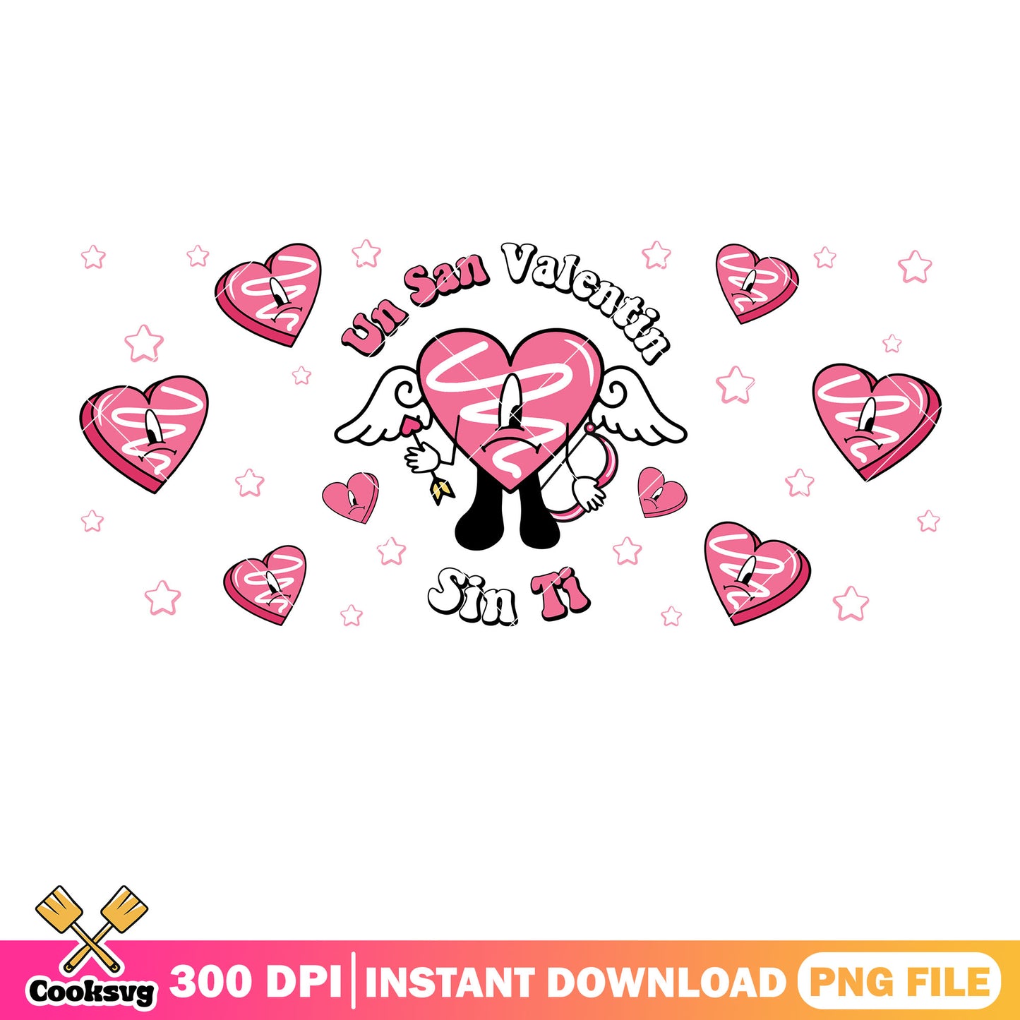 Pink bad bunny un san valentin png, pink valentine png, bad bunny png