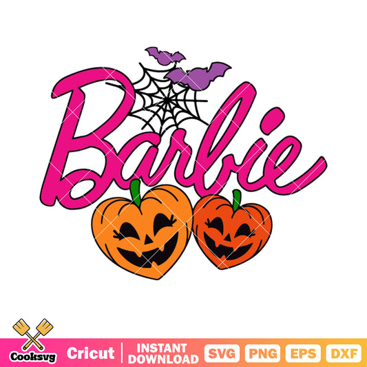 Pink barbie svg, scary pumpkin halloween svg, scary bats svg