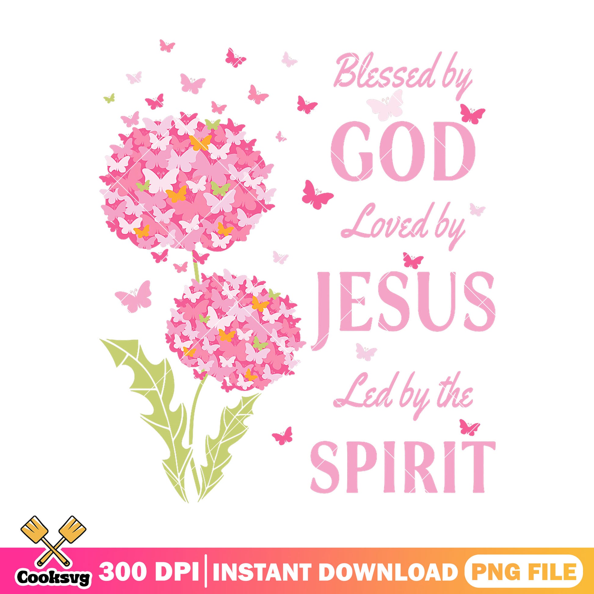 Pink blessed by god png, god is spirit​ png, god blessed png