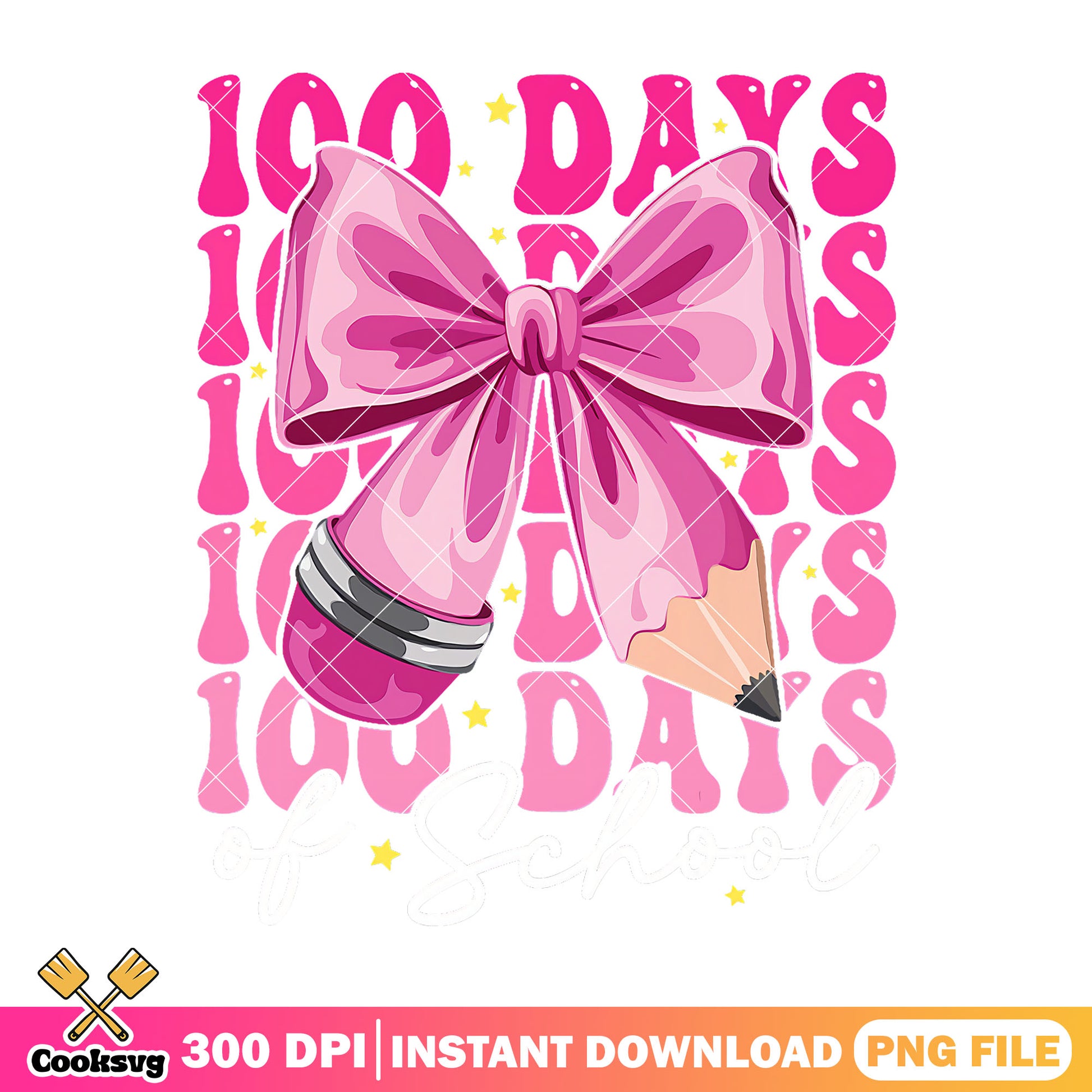Pink bow 100 days of school png, pink bow png, back to school image png