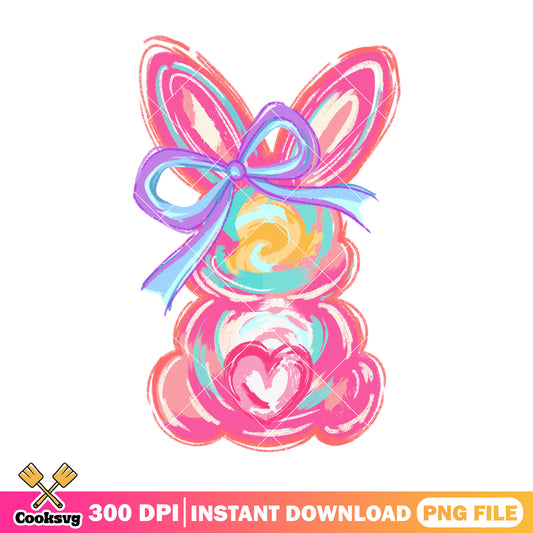 Pink bunny easter coquette bow design png, easter bunny png