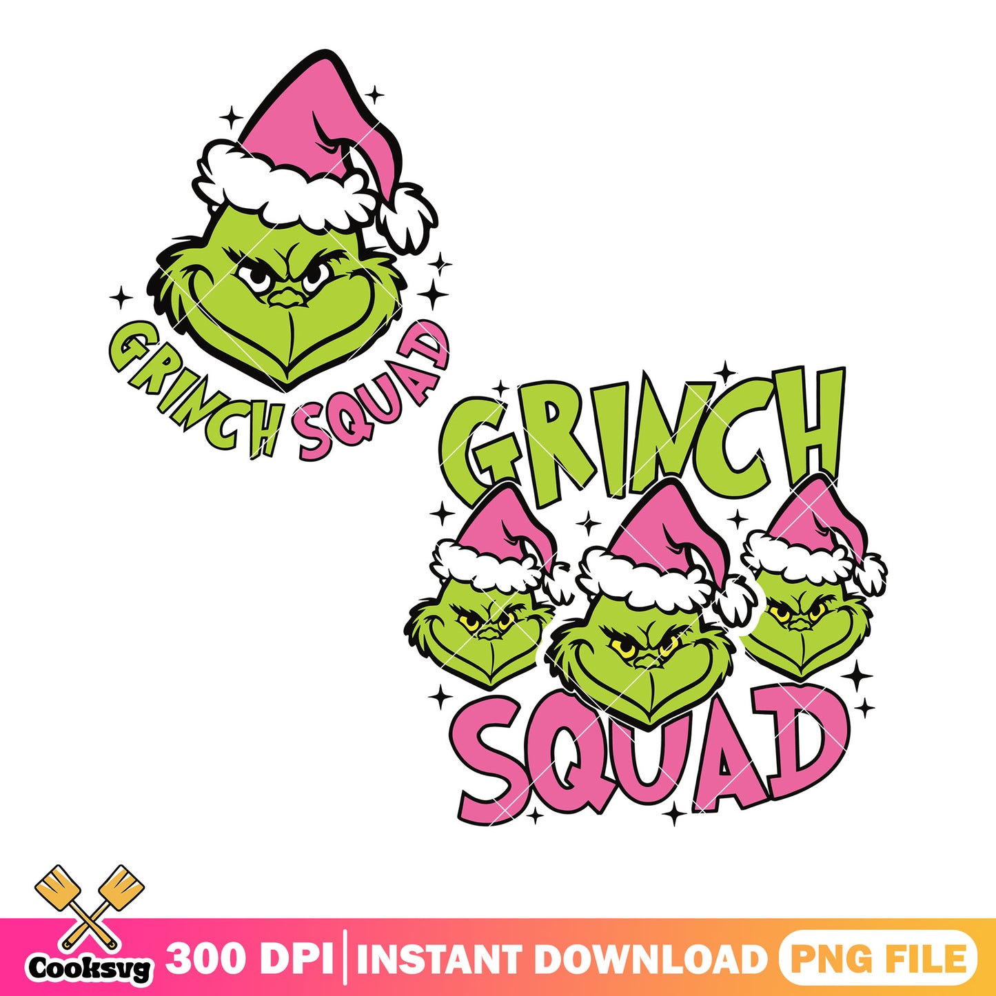 Pink grinch squad cutting png, picture funny png, four grinch png