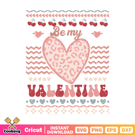 Pink heart be my valentine svg, pink valentine svg, valentine day svg