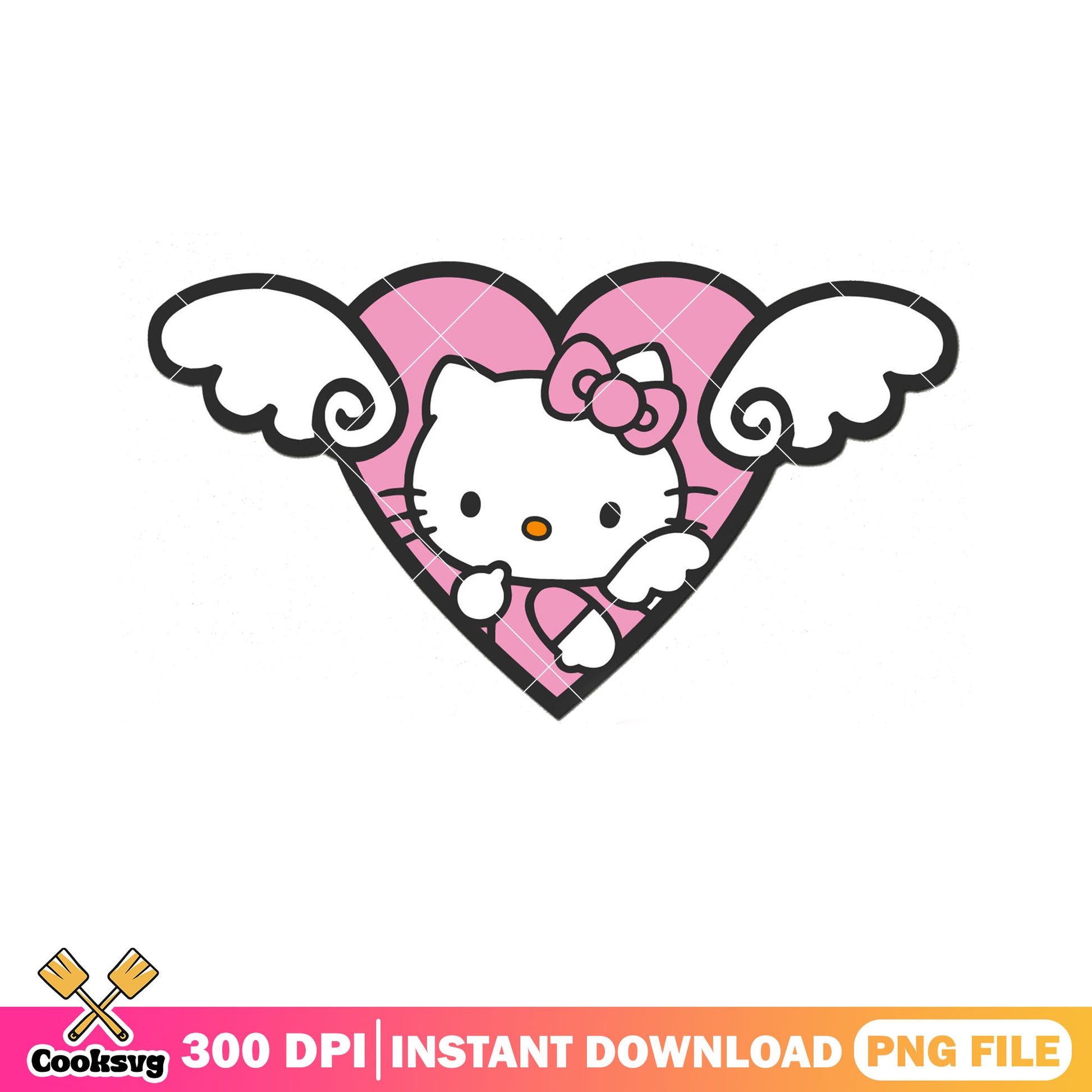 Pink heart hello kitty angel png, hello kitty sanrio png