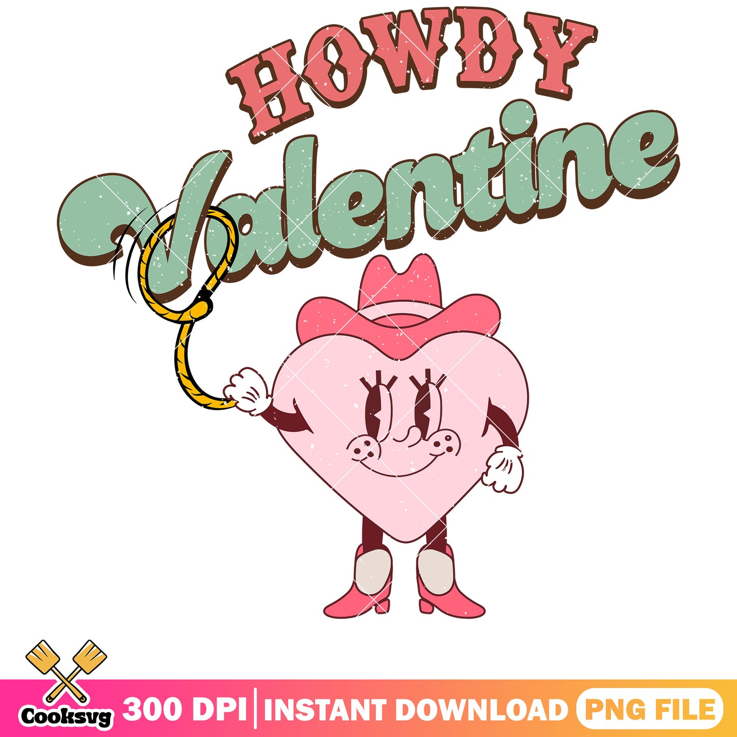 Pink heart howdy valentine png, howdy valentine png, pink valentine png