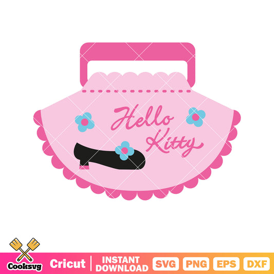 Pink hello kitty bag cartoon svg, pink hello kitty svg