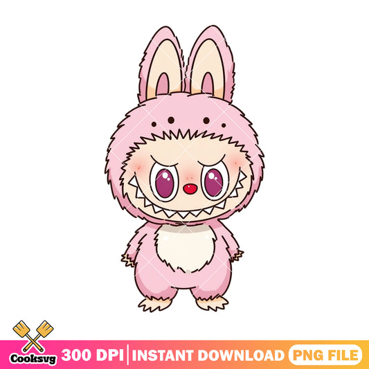 Pink labubu monster design png, labubu baby png, labubu near me png