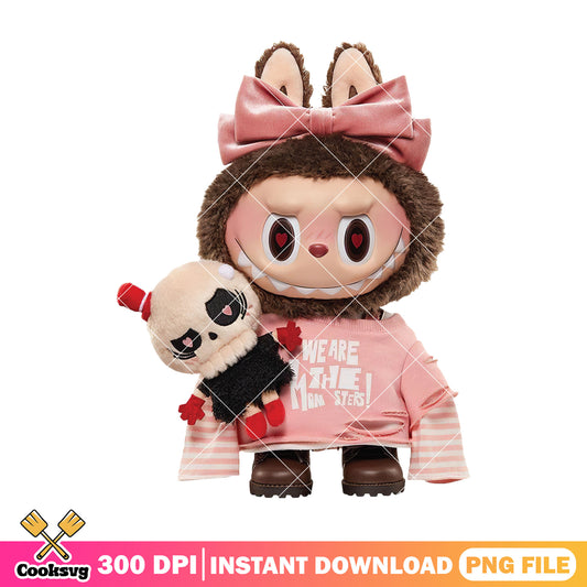Pink labubu we are monster png, popmart labubu png, labubu near me​ png