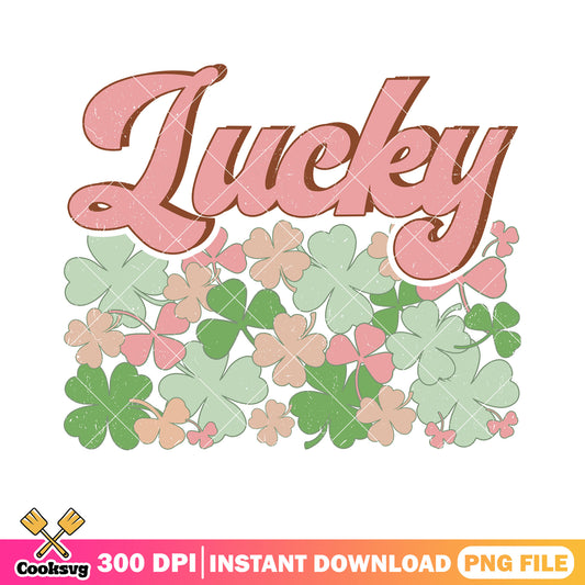 Pink lucky clover love png, patricks vibes png, saint patricks day png