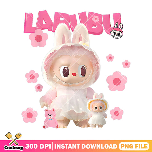 Pink monster labubu dolls png, pink labubu png, popmart labubu png