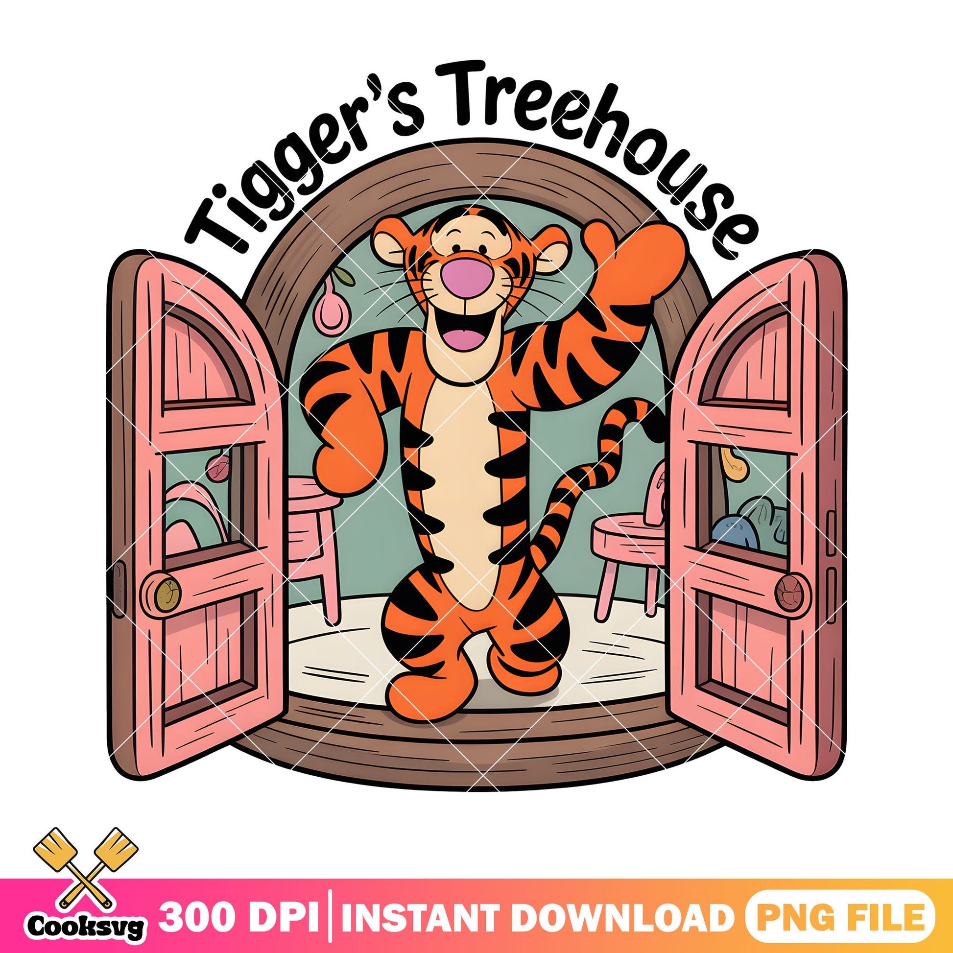 Pink treehouse  tigger png, disney tigger png, tigger house png